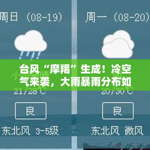 台风“摩羯”生成！冷空气来袭，大雨暴雨分布如下，3~4号天气