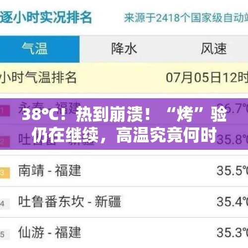 38℃！热到崩溃！“烤”验仍在继续，高温究竟何时退？