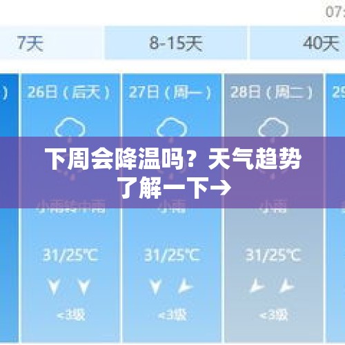 下周会降温吗？天气趋势了解一下→