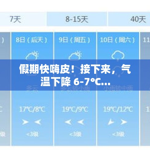 假期快嗨皮！接下来，气温下降 6-7℃...