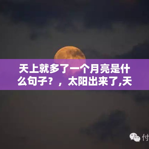 天上就多了一个月亮是什么句子？，太阳出来了,天上为什么还有月亮？