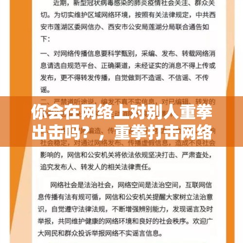 你会在网络上对别人重拳出击吗？，重拳打击网络谣言