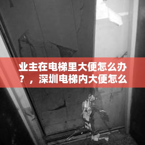 业主在电梯里大便怎么办？，深圳电梯内大便怎么回事？