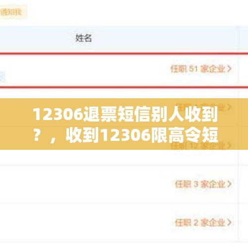 12306退票短信别人收到？，收到12306限高令短信？