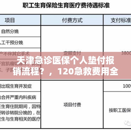 天津急诊医保个人垫付报销流程？，120急救费用全额垫付如何报销？