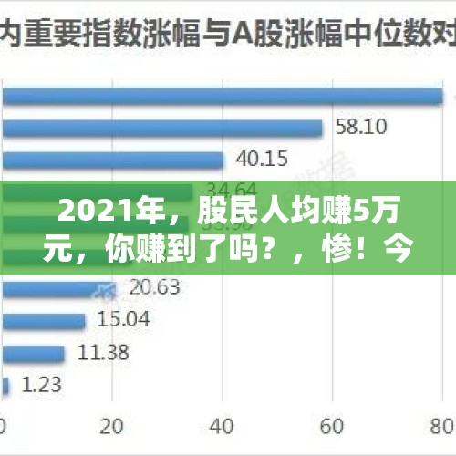 2021年，股民人均赚5万元，你赚到了吗？，惨！今年260万股民人均亏损10万，赚了指数不赚钱，如何破？