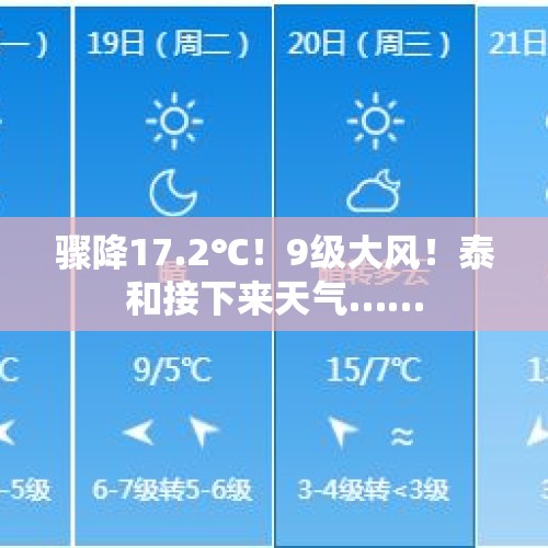 骤降17.2℃！9级大风！泰和接下来天气……