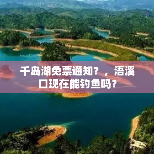 千岛湖免票通知？，浯溪口现在能钓鱼吗？