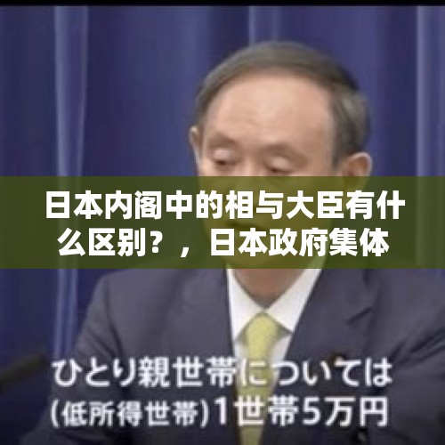 日本内阁中的相与大臣有什么区别？，日本政府集体降薪，官员还拒绝抗疫补贴！这样的政府真的好吗？