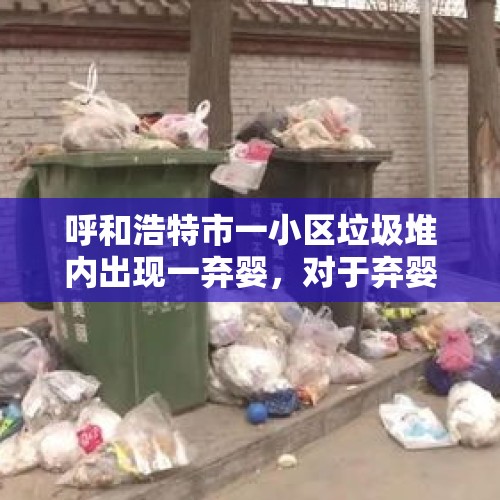 呼和浩特市一小区垃圾堆内出现一弃婴，对于弃婴这个事儿你怎么看？，镇安一保洁员在厕所垃圾桶内发现新生儿，目前还未度过危险期, 你怎么看？