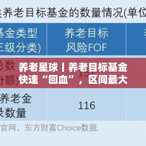 养老星球丨养老目标基金快速“回血”，区间最大涨幅超27%，但部分基金在上涨行情中收益为负