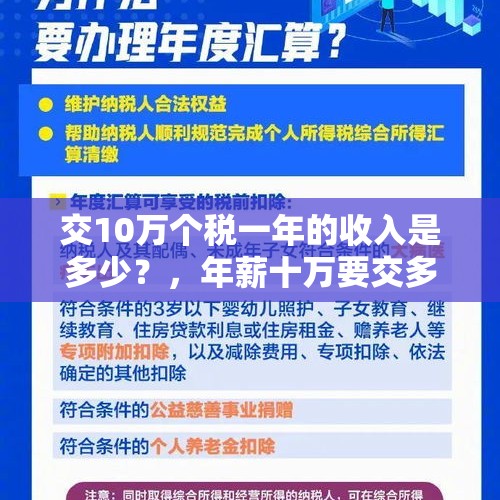 交10万个税一年的收入是多少？，年薪十万要交多少个人所得税？