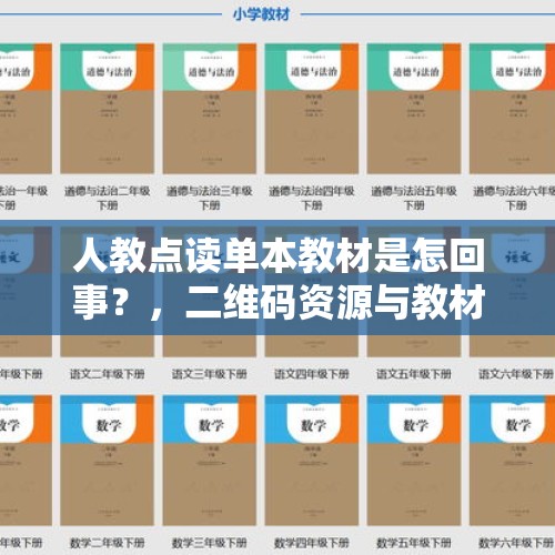 人教点读单本教材是怎回事？，二维码资源与教材组合的方式属于数字教材的哪种类型？
