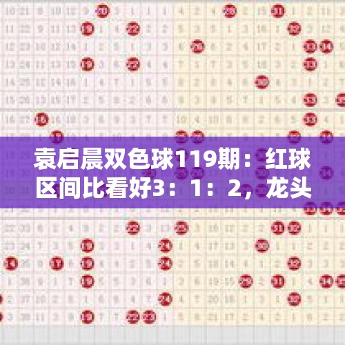 袁启晨双色球119期：红球区间比看好3：1：2，龙头凤尾关注02、29