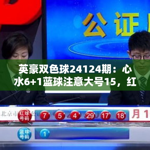 英豪双色球24124期：心水6+1蓝球注意大号15，红球奇偶比参考3:3