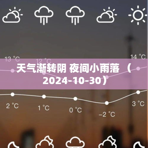 天气渐转阴 夜间小雨落 （2024-10-30）