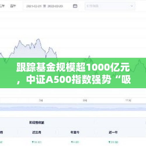 跟踪基金规模超1000亿元，中证A500指数强势“吸金”