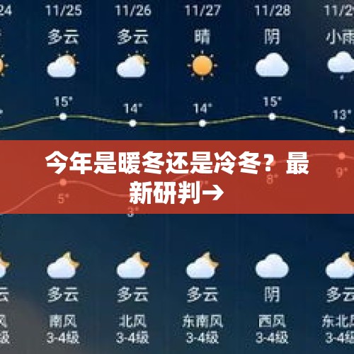 今年是暖冬还是冷冬？最新研判→