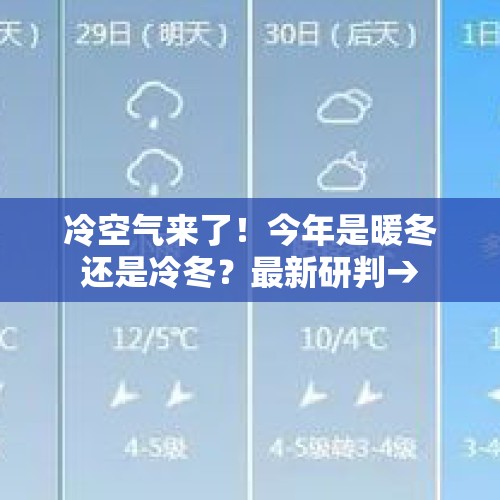 冷空气来了！今年是暖冬还是冷冬？最新研判→