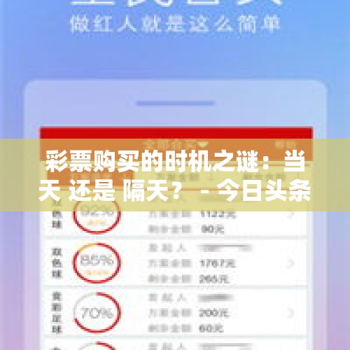 彩票购买的时机之谜：当天 还是 隔天？ - 今日头条