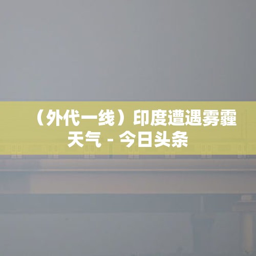 （外代一线）印度遭遇雾霾天气 - 今日头条