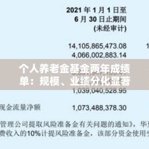 个人养老金基金两年成绩单：规模、业绩分化显著 - 今日头条