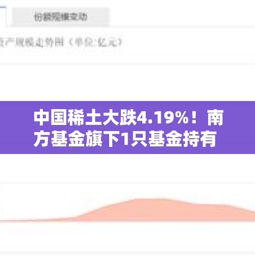 中国稀土大跌4.19%！南方基金旗下1只基金持有 - 今日头条