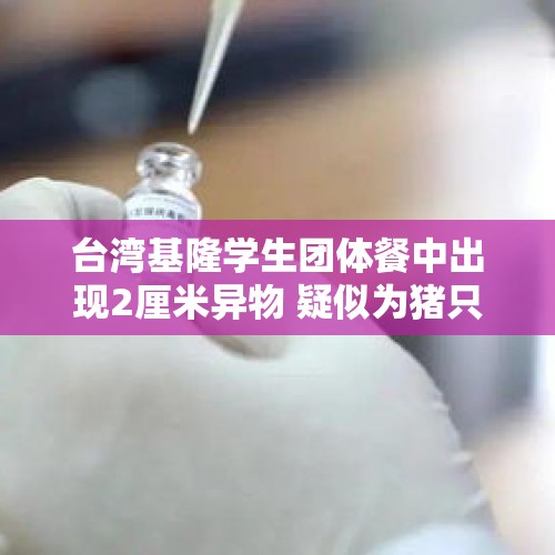 台湾基隆学生团体餐中出现2厘米异物 疑似为猪只注射疫苗针具 - 今日头条