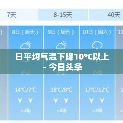 日平均气温下降10℃以上 - 今日头条