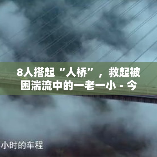 8人搭起“人桥”，救起被困湍流中的一老一小 - 今日头条