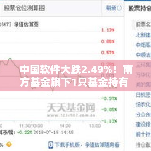 中国软件大跌2.49%！南方基金旗下1只基金持有 - 今日头条