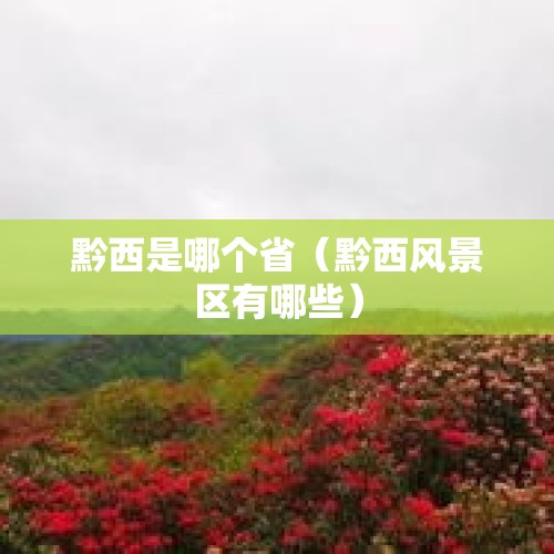 黔西是哪个省（黔西风景区有哪些）