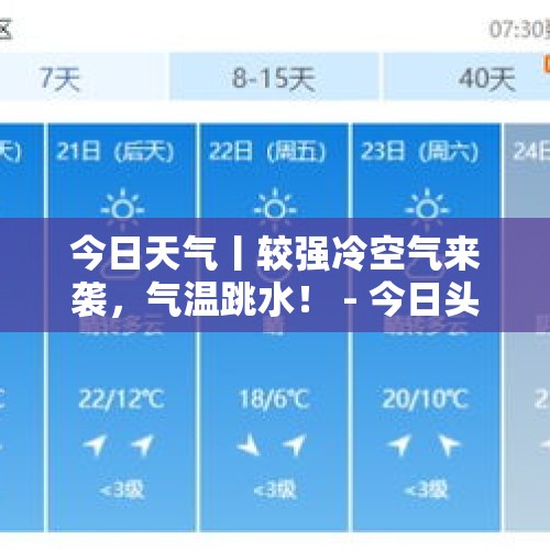 今日天气丨较强冷空气来袭，气温跳水！ - 今日头条