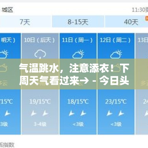 气温跳水，注意添衣！下周天气看过来→ - 今日头条