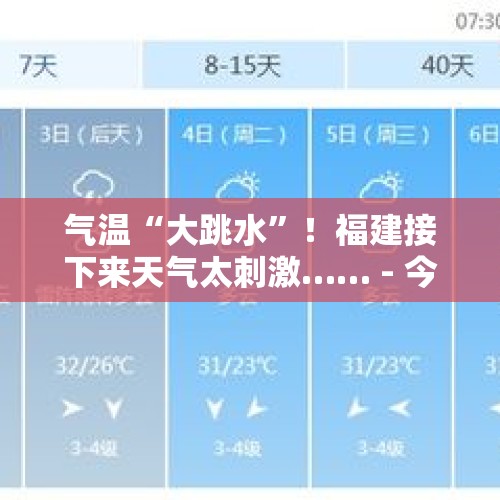 气温“大跳水”！福建接下来天气太刺激…… - 今日头条