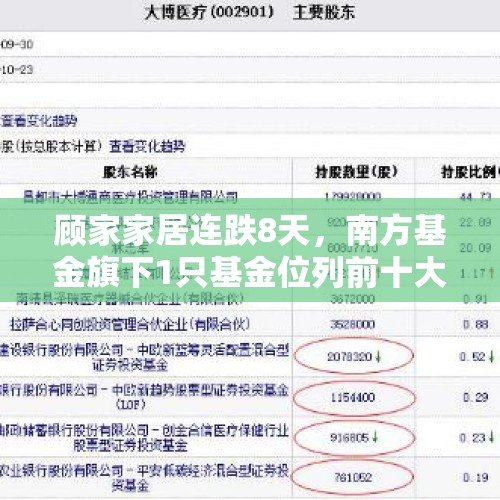 顾家家居连跌8天，南方基金旗下1只基金位列前十大股东 - 今日头条