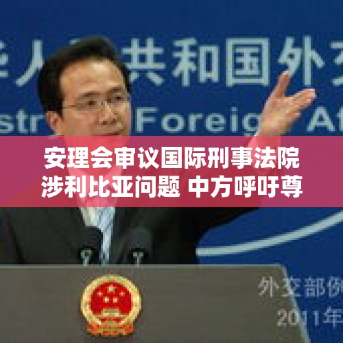 安理会审议国际刑事法院涉利比亚问题 中方呼吁尊重利比亚主权 - 今日头条