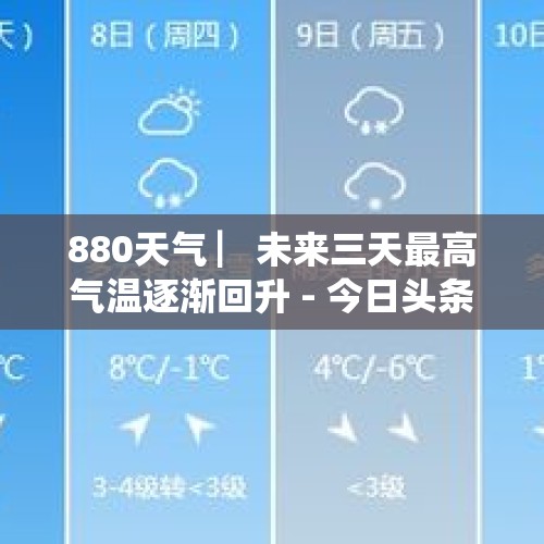 880天气 ▏未来三天最高气温逐渐回升 - 今日头条