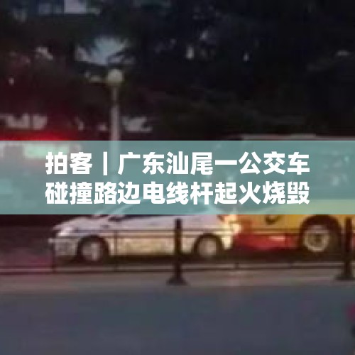 拍客｜广东汕尾一公交车碰撞路边电线杆起火烧毁 官方：2名伤者已及时送医治疗 - 今日头条