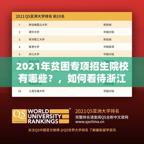 2021年贫困专项招生院校有哪些？，如何看待浙江大学公众号发表《浙大学子网课学习桌》一文？