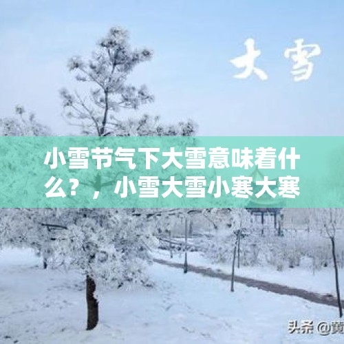 小雪节气下大雪意味着什么？，小雪大雪小寒大寒又是节气又是节日？