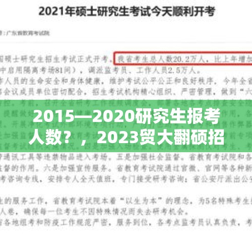 2015—2020研究生报考人数？，2023贸大翻硕招生人数？