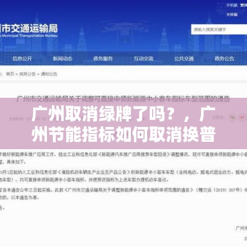 广州取消绿牌了吗？，广州节能指标如何取消换普通指标？