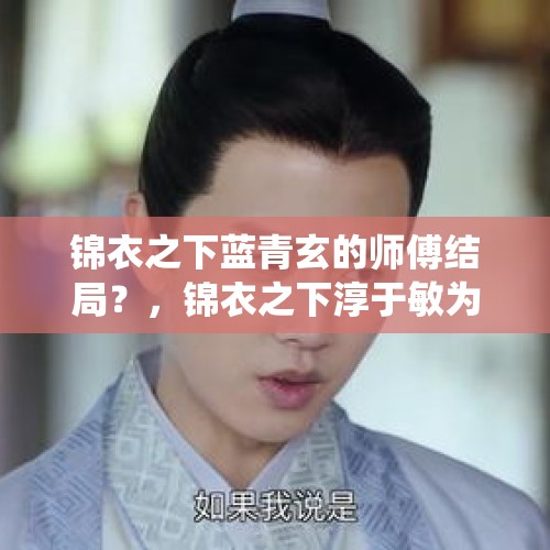 锦衣之下蓝青玄的师傅结局？，锦衣之下淳于敏为什么杀陆绎？