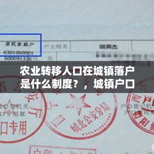 农业转移人口在城镇落户是什么制度？，城镇户口转入农村户口？