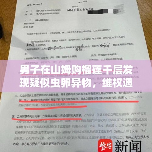 男子在山姆购榴莲千层发现疑似虫卵异物，维权遇“霸王协议”，店方负责人已道歉 - 今日头条