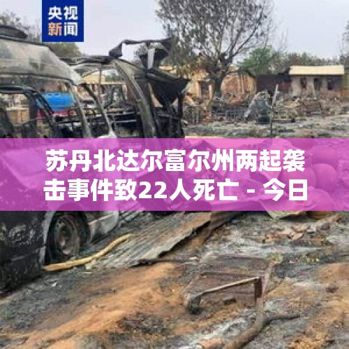 苏丹北达尔富尔州两起袭击事件致22人死亡 - 今日头条