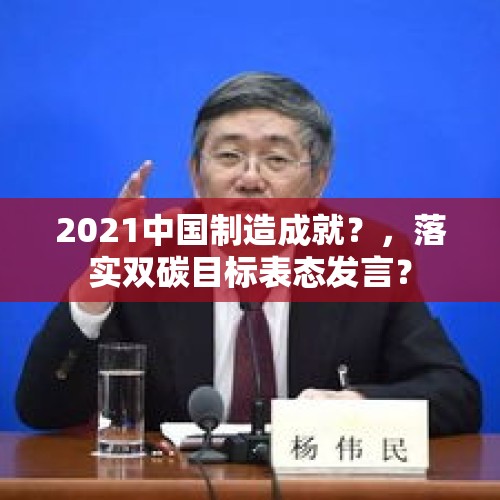 2021中国制造成就？，落实双碳目标表态发言？