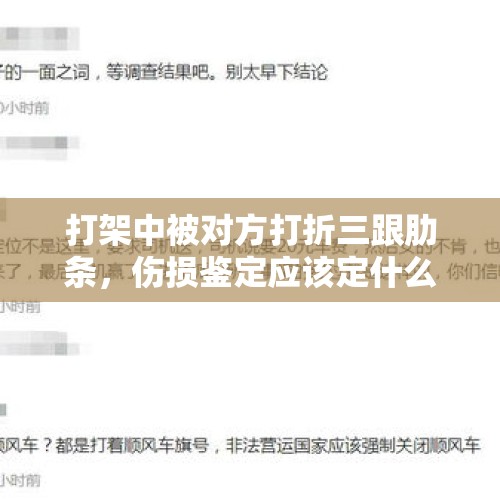 打架中被对方打折三跟肋条，伤损鉴定应该定什么级别?打人者该负怎样的刑事责任？，广东女子公厕洗狗被劝阻把保洁员打到骨折：“我的狗比你值钱一百倍！”大家怎么看？