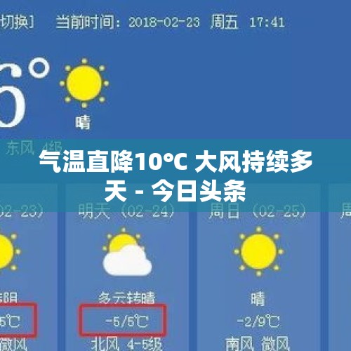 气温直降10℃ 大风持续多天 - 今日头条